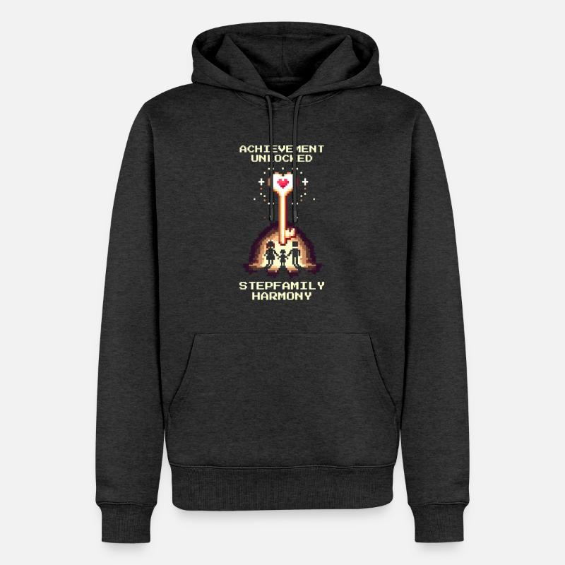 Patchwork-Harmonie freigeschaltet | Patchwork - Männer Premium Bio Hoodie - Anthrazit meliert