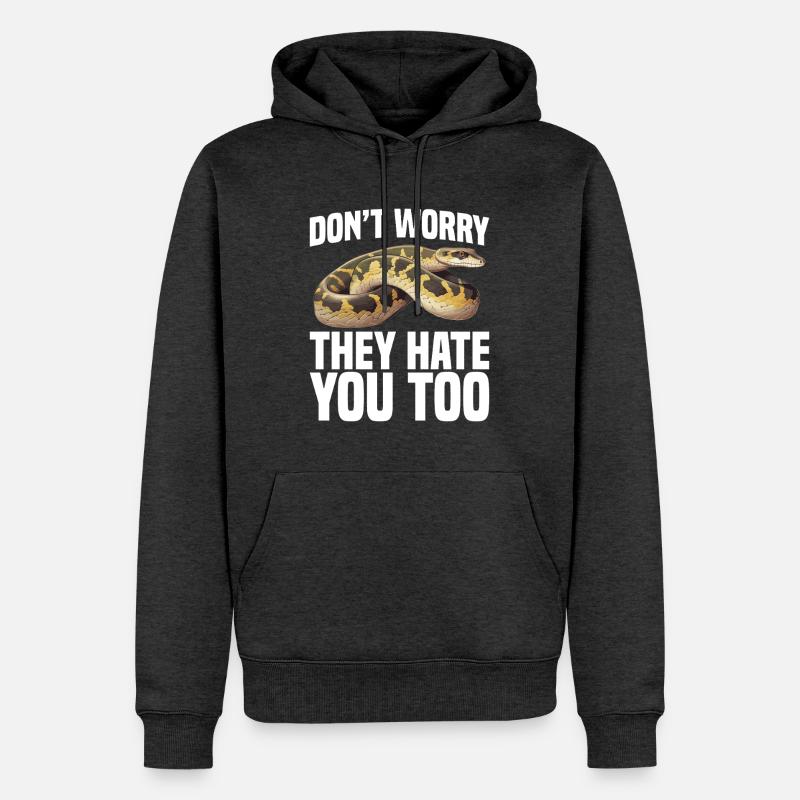 Python-Besitzer Schlangenterrarium, Reptilienhaut Burmesischer - Männer Premium Bio Hoodie - Anthrazit meliert