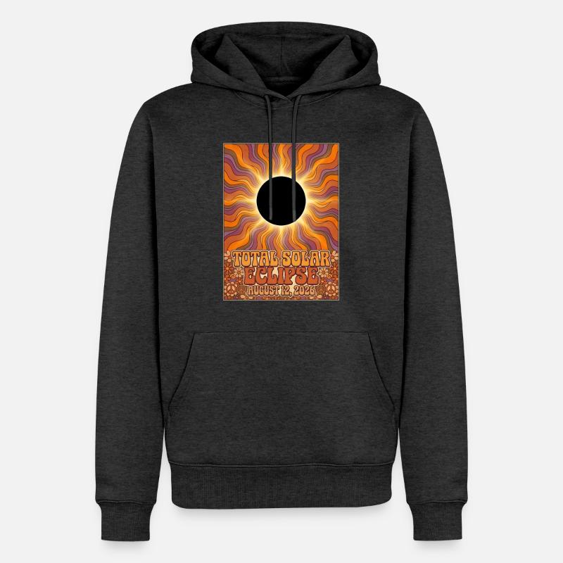 Total Solar Eclipse 2026 Sunburst-Poster - Männer Premium Bio Hoodie - Anthrazit meliert