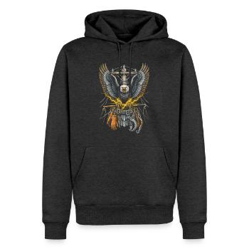 Leitungsmonteur Freileitungsmonteur - Männer Premium Bio Hoodie - Anthrazit meliert - Vorne - Thijin (182cm)
