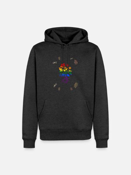 Wurzelschlinge – Botanische Kunst LGBTQ - Männer Premium Bio Hoodie - Anthrazit meliert