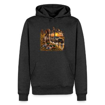 Vintage Hunting Truck Duck Hunting Dog Rustic Outd - Männer Premium Bio Hoodie - Anthrazit meliert - Vorne - Thijin (182cm)
