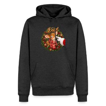 Boop! Cute Reindeer Christmas - Männer Premium Bio Hoodie - Anthrazit meliert - Vorne - Thijin (182cm)