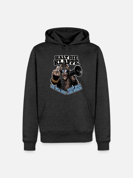 Ich will dich nicht hören - Männer Premium Bio Hoodie - Anthrazit meliert