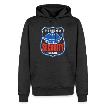 Kuchenhumor – Pie Needs a Security Detail - Männer Premium Bio Hoodie - Anthrazit meliert - Vorne - Thijin (182cm)