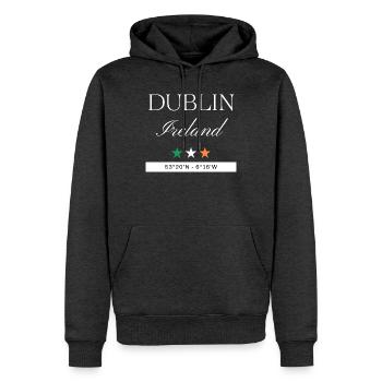 Dublin Irland Souvenir – Reise minimalistisch - Männer Premium Bio Hoodie - Anthrazit meliert - Vorne - Thijin (182cm)