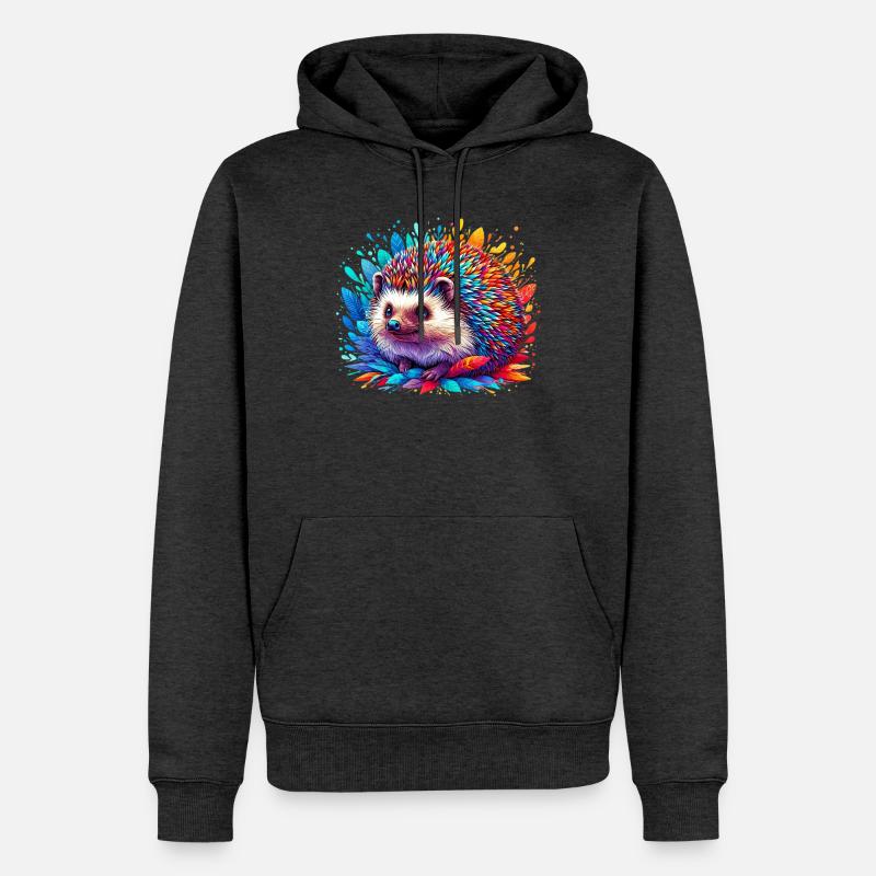 Hérisson - Sweat à capuche Premium bio Homme - anthracite chiné