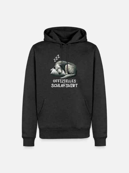 Offizielles Schlafshirt Irischer Wolfshund - Männer Premium Bio Hoodie - Anthrazit meliert