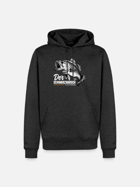 Schwarzbarsch Flüsterer - Männer Premium Bio Hoodie - Anthrazit meliert
