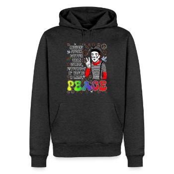 La paix est la chose la plus importante - Sweat à capuche Premium bio Homme - anthracite chiné - Devant - Thijin (182cm)