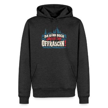 Da gönndsch misch offräschn! – Dresden - Männer Premium Bio Hoodie - Anthrazit meliert - Vorne - Thijin (182cm)