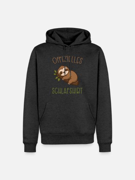 Offizielles Schlafshirt Faultier - Männer Premium Bio Hoodie - Anthrazit meliert