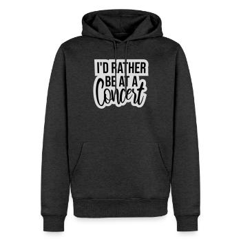 Je préférerais être à un concert Lustig Musik Konzert - Sweat à capuche Premium bio Homme - anthracite chiné - Devant - Thijin (182cm)