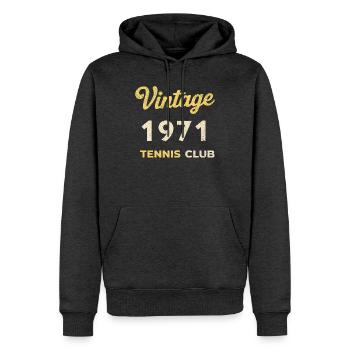 Vintage 1971 Tennis Club Retro Geburtstag Geschenk - Männer Premium Bio Hoodie - Anthrazit meliert - Vorne - Thijin (182cm)