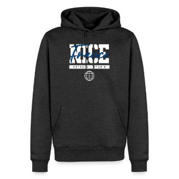 Nizza Frankreich Koordinaten Reise Souvenir - Männer Premium Bio Hoodie - Anthrazit meliert - Vorne - Thijin (182cm)