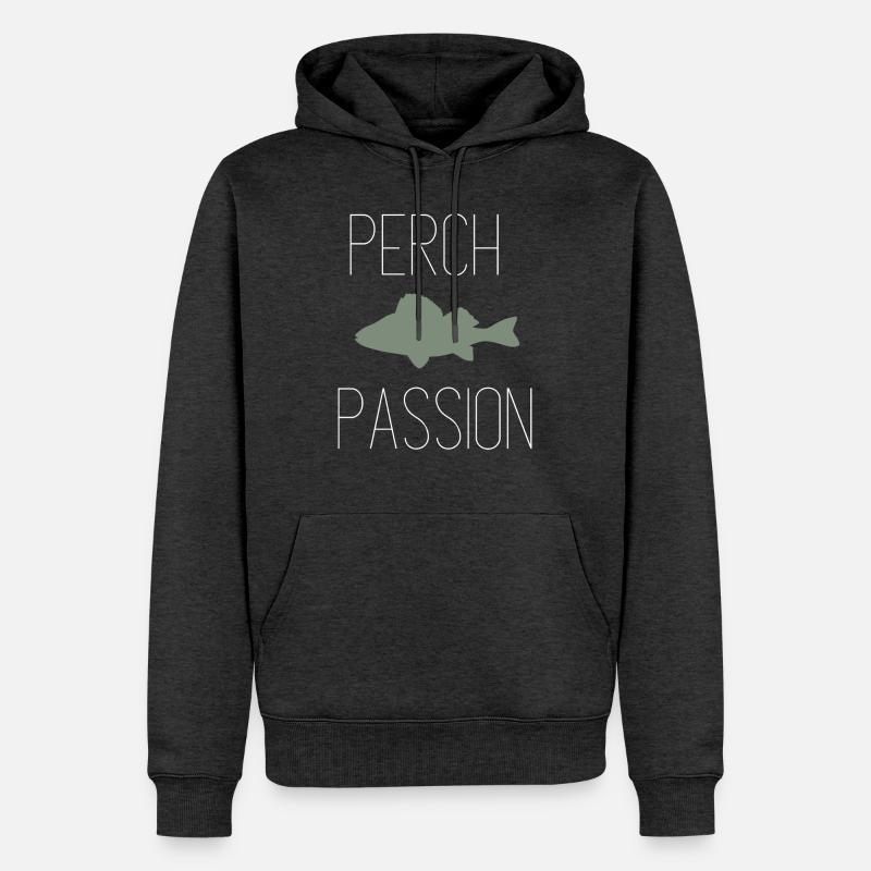 Barsch Leidenschaft - Perch Passion - Sweat à capuche Premium bio Homme - anthracite chiné