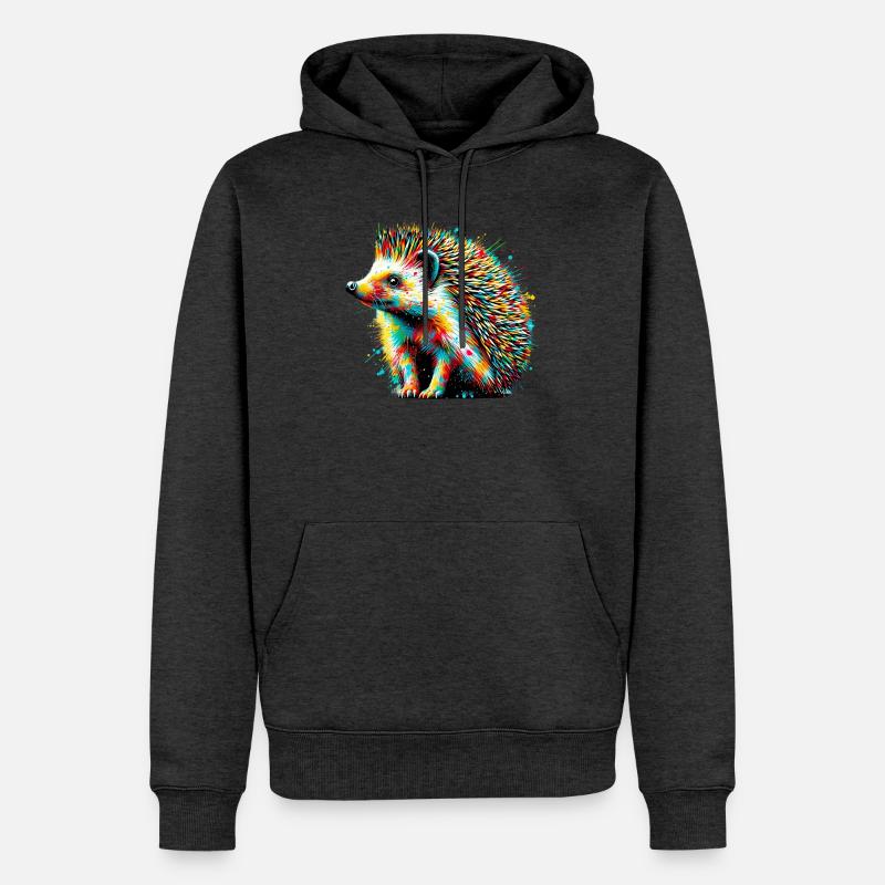 Hérisson - Sweat à capuche Premium bio Homme - anthracite chiné