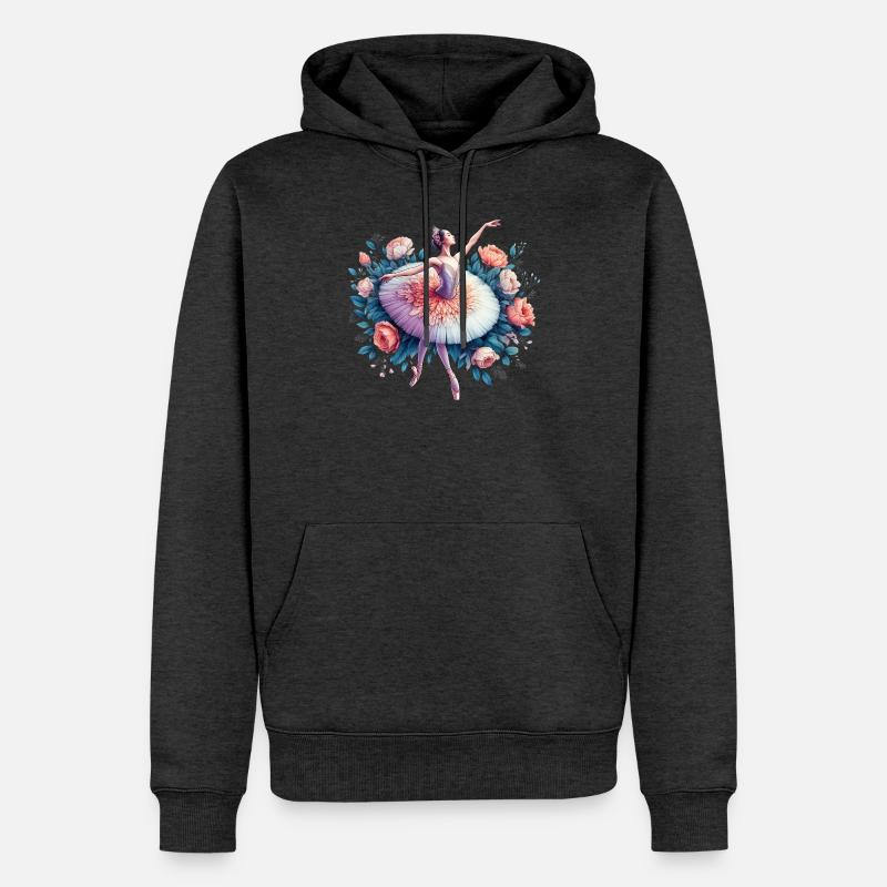 Danseuse de ballet avec tutu - Sweat à capuche Premium bio Homme - anthracite chiné