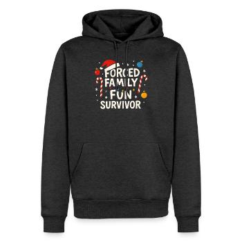 Forced Family Fun Survivor Weihnachten Xmas Humor - Männer Premium Bio Hoodie - Anthrazit meliert - Vorne - Thijin (182cm)