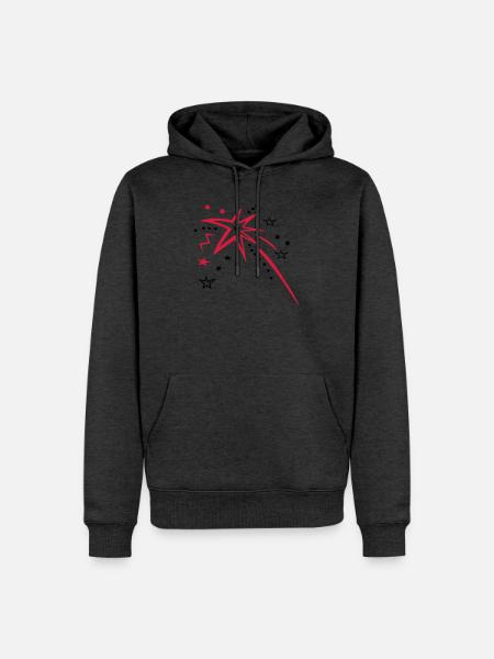 Feuerwerk mit vielen Sternen - Männer Premium Bio Hoodie - Anthrazit meliert
