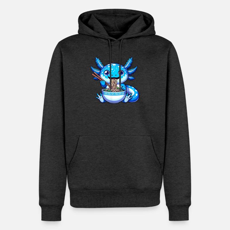 Blaue Nudeln Drachen Essstäbchen - Männer Premium Bio Hoodie - Anthrazit meliert