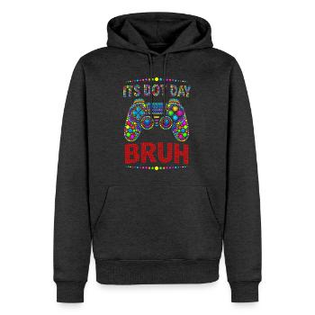 Its Dot Day Bruh Gaming  - Männer Premium Bio Hoodie - Anthrazit meliert - Vorne - Thijin (182cm)