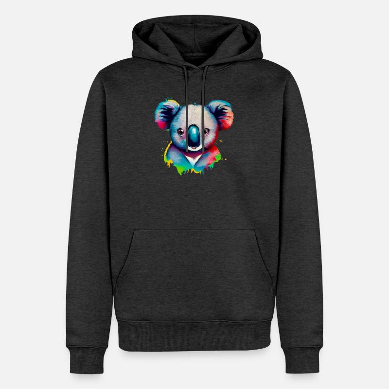 Koala - Sweat à capuche Premium bio Homme - anthracite chiné