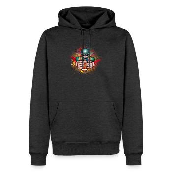 Football Spieler mit Football im Graffiti Style - Männer Premium Bio Hoodie - Anthrazit meliert - Vorne - Thijin (182cm)