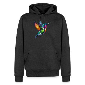 Colibri - Sweat à capuche Premium bio Homme - anthracite chiné - Devant - Thijin (182cm)