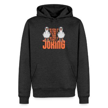Doigt d’honneur Seagull Pas drôle Les gens méchants pensent à la blague - Sweat à capuche Premium bio Homme - anthracite chiné - Devant - Thijin (182cm)