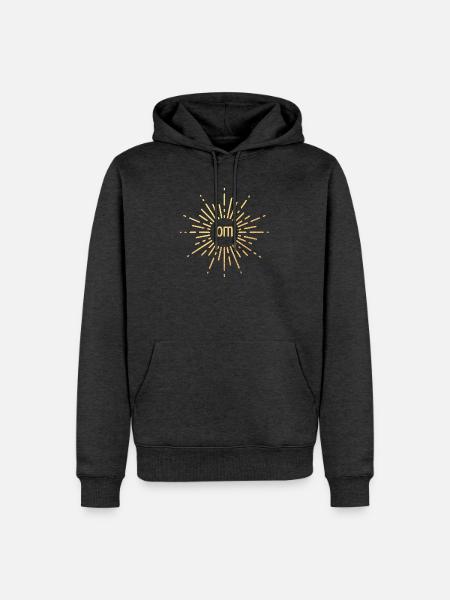 Yoga om Namaste cool Quotes Gold Sonne Meditation - Männer Premium Bio Hoodie - Anthrazit meliert