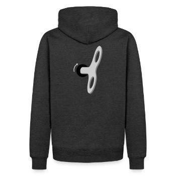Der Mensch ist eine Maschine - Männer Premium Bio Hoodie - Anthrazit meliert - Hinten - Thijin (182cm)