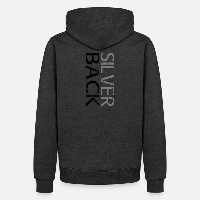 SILVERBACK (Zweizeilig) - Männer Premium Bio Hoodie - Anthrazit meliert