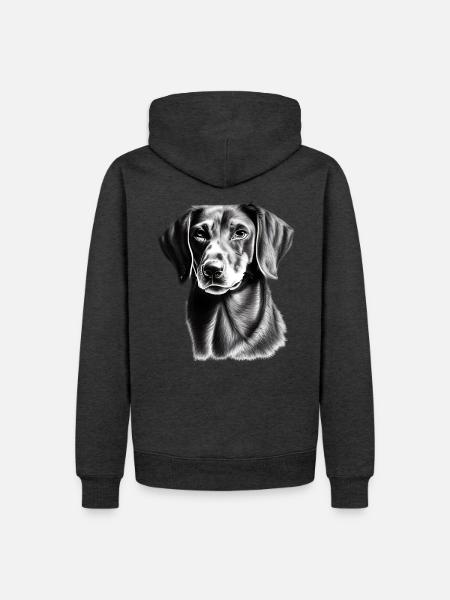 Kurzhaardackel Teckel Dachshund - Männer Premium Bio Hoodie - Anthrazit meliert