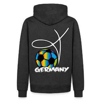 Football, Allemagne, Sport - Sweat à capuche Premium bio Homme - anthracite chiné - Dos - Thijin (182cm)