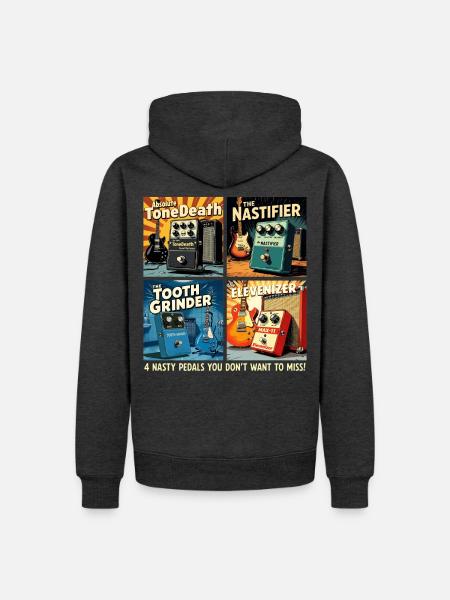 4 imaginäre Distortion-Pedale - Männer Premium Bio Hoodie - Anthrazit meliert
