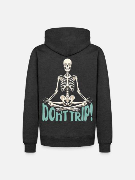 Dont Trip Skeleton Gaming Leonida - Männer Premium Bio Hoodie - Anthrazit meliert