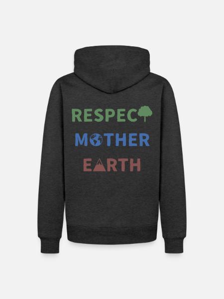 Respect Mother Earth - Männer Premium Bio Hoodie - Anthrazit meliert