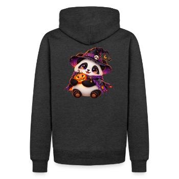 Pand'halloween süßer Panda - Männer Premium Bio Hoodie - Anthrazit meliert - Hinten - Thijin (182cm)