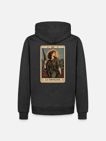 la_partigiana - Männer Premium Bio Hoodie - Anthrazit meliert
