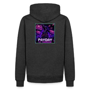 Payday Is Tomorrow Funny Meme - Men’s Premium Organic Hoodie - heather anthracite - Back - Thijin (182cm)