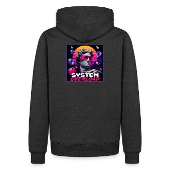 Vaporwave Synthwave Retro System Overload Art - Men’s Premium Organic Hoodie - heather anthracite - Back - Thijin (182cm)