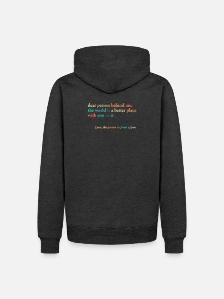 dear person behind me - Männer Premium Bio Hoodie - Anthrazit meliert