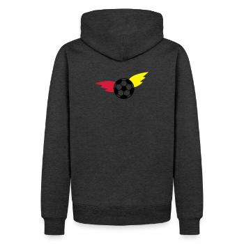 Championnat de ballon de football - Sweat à capuche Premium bio Homme - anthracite chiné - Dos - Thijin (182cm)