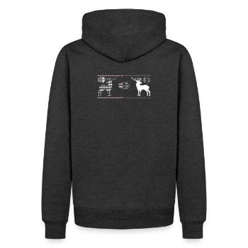 Noël, Renne - Sweat à capuche Premium bio Homme - anthracite chiné - Dos - Thijin (182cm)