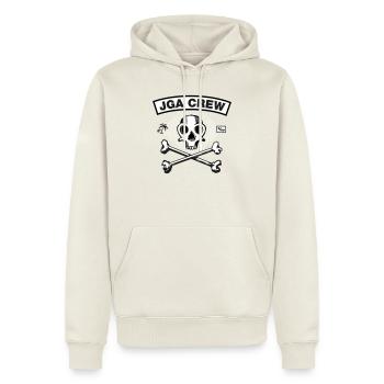 Équipage de la JGA - Skull and Bones - Sweat à capuche Premium bio Homme - blanc cassé - Devant - Nico (187cm)