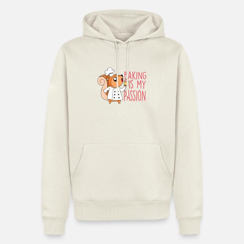 Backen Eichhörnchen - Männer Premium Bio Hoodie - Naturweiß
