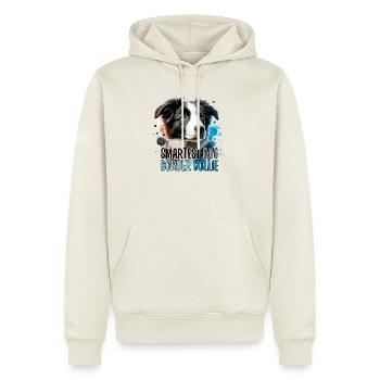 Border Collie chiot le plus intelligent chien cadeau - Sweat à capuche Premium bio Homme - blanc cassé - Devant - Nico (187cm)