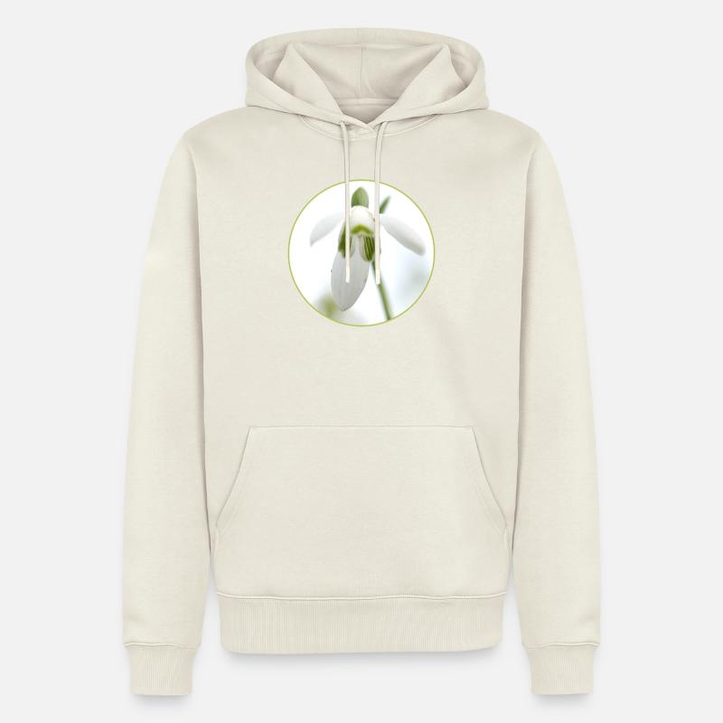 Source de la Fleur de Perce-Neige - Sweat à capuche Premium bio Homme - blanc cassé