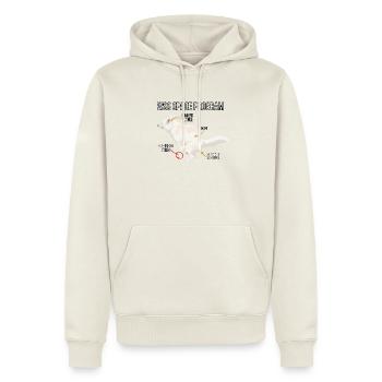 Space Dog Programm - Männer Premium Bio Hoodie - Naturweiß - Vorne - Nico (187cm)